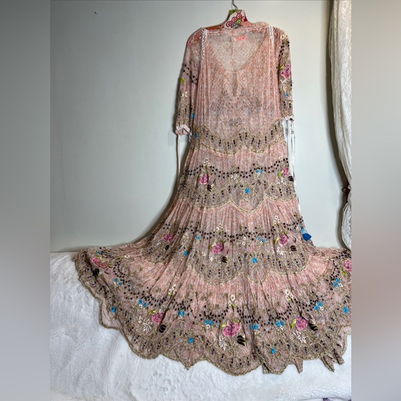 Free People Party Rosalie Beaded Tassels Embroidered Maxi Dress - Picture 8 of 10